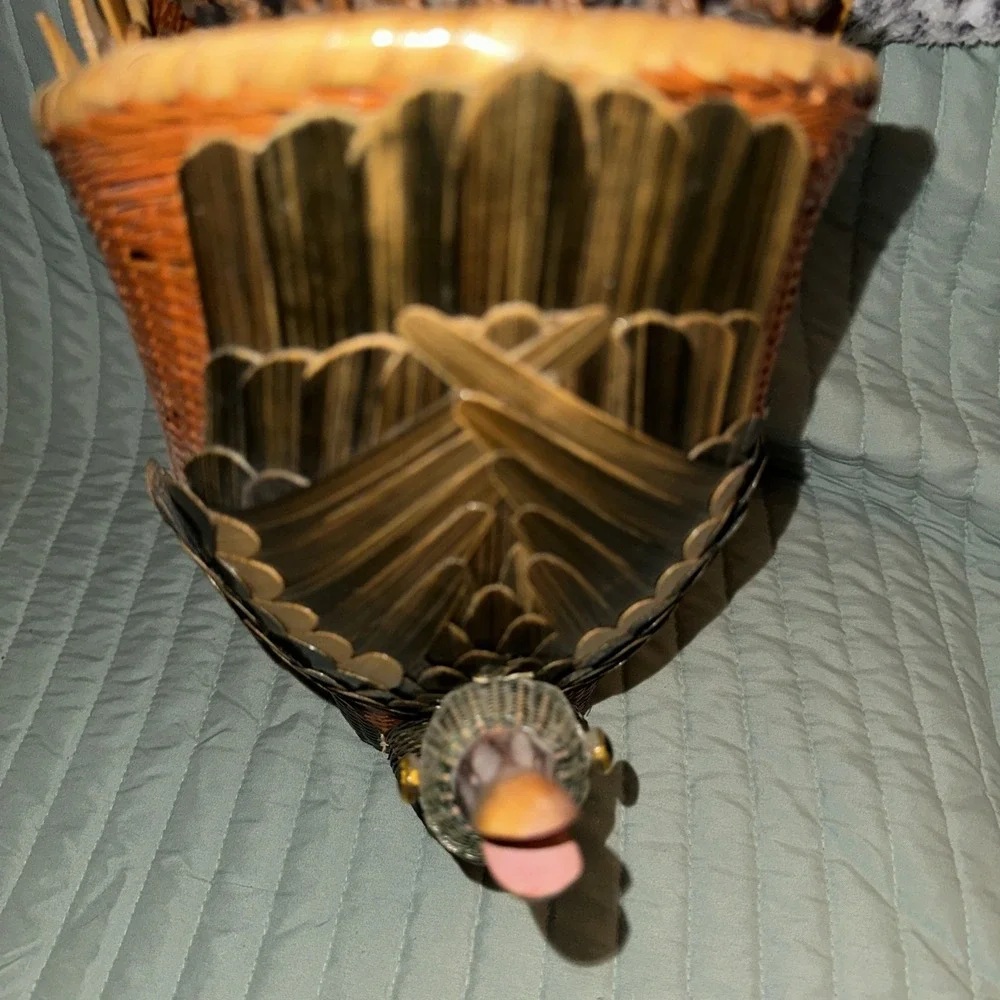 Vintage Wicker Basket with Handle DUCKS‎ 9
